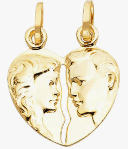 Two matching pendants representing the marriage and love.